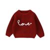 Baby Girls Knitted Sweater Casual Letter Embroidery Warm Long Sleeve Pullover Infant Knitwear for Toddler