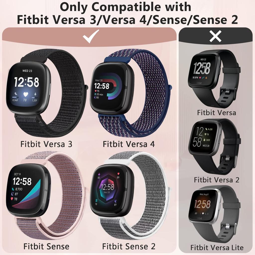 Nylon Loop Strap for Fitbit Versa 4 3 band Smart watch replacment Soft Breathable Sport belt Correa Bracelet Fitbit Sense 2 band