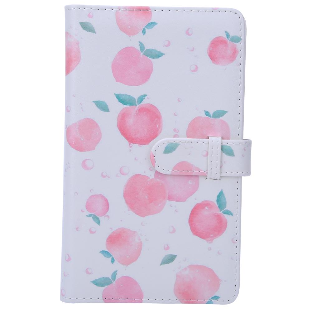 Peach Pattern 3 Inch 96 Pockets PU Leather Instant Photo Album Picture Case for Instax Mini8 9 7s 25 70 90 Camera Photo