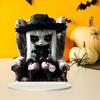Halloween Ghost Witch Table Sign with Base 2D Flat Acrylic Spooky Female Ghost Decoration Holiday Party Home Office Desktop Ornament