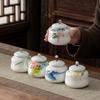 Креативная керамическая банка для чая с пейзажным и цветочным дизайном, герметичная банка, многофункциональное хранилище для конфет, орехов и кофейных зерен