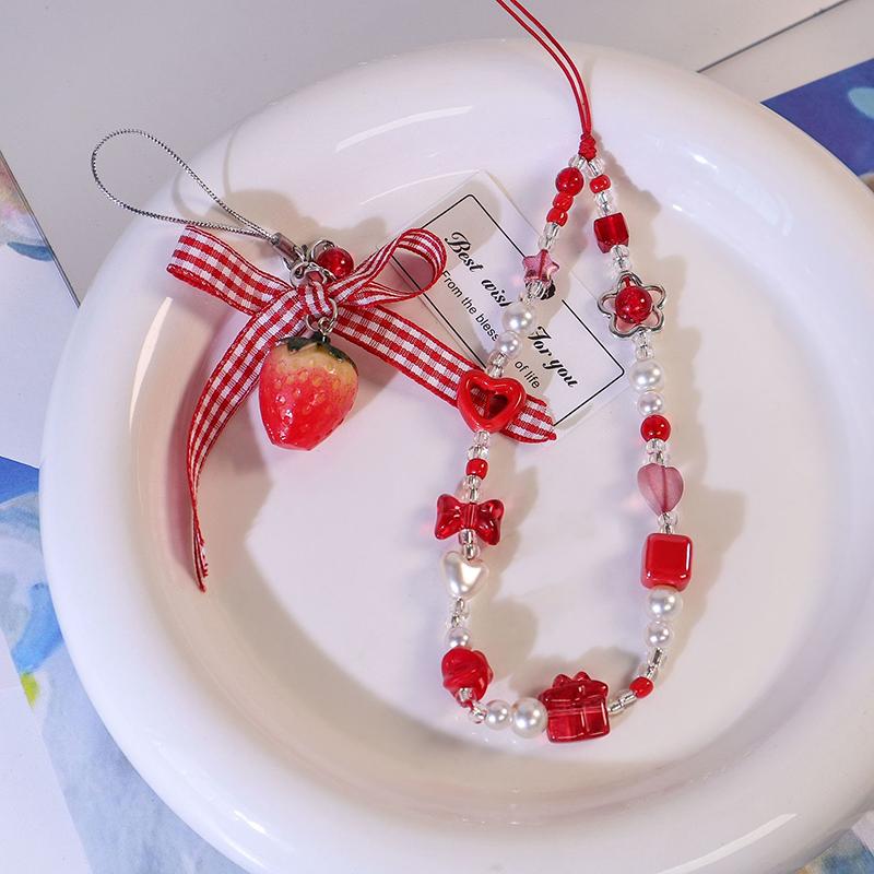 Милый красный кулон Love Bow телефонная цепочка Charm ремешок подвеска сотовый телефон шнурок Love Star камера подвесная цепочка брелок
