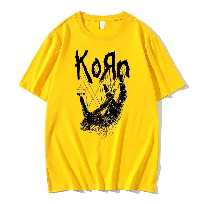 Korn Rock Band Street Retro Style Mens Cotton Printed TShirt Summer Short Sleeve Women And Men Tshirts Unisex