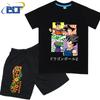 Dragon Ball Son Goku Anime T-shirt Set Kids Polyester Short Sleeve Shorts 2-piece Set Boys Girls Cartoon Clothing
