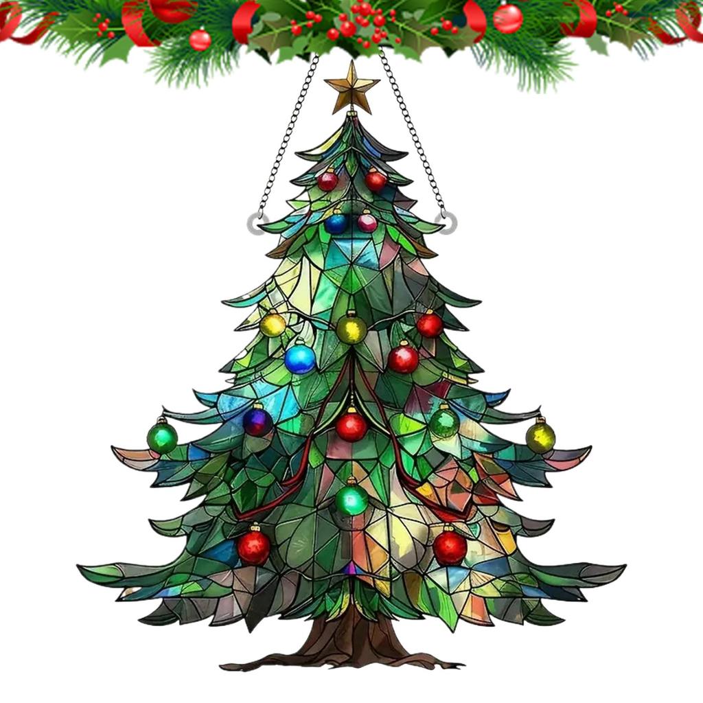 1pcs Christmas Acrylic Sun Catcher Christmas Ornaments Sun Catchers Christmas Sun Catcher Ornaments Acrylic Christmas Tree Sun