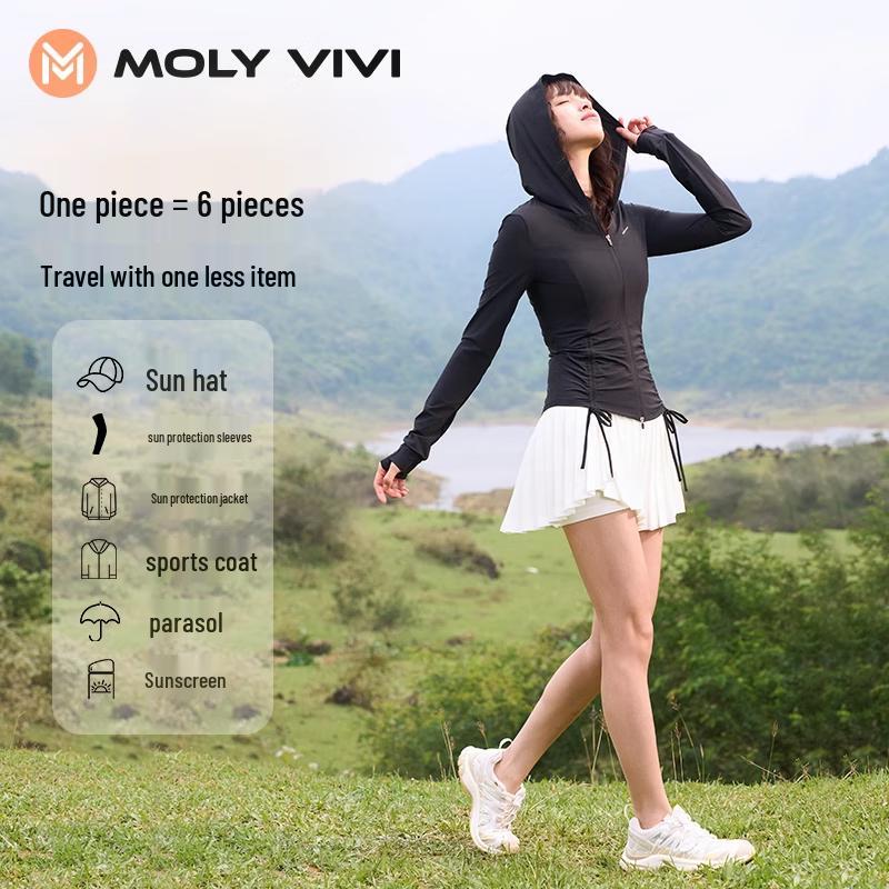 Женская худи MOLY VIVI с защитой от солнца, приталенная