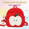 Autumn/Winter Fruit Pattern Plush Backpack for Kids - Cute Cross-Border Design for Boys and Girls.