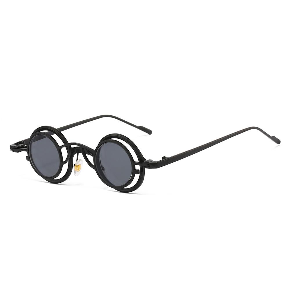 High Quality High End Designer Style Retro Trendy Alloy Metal Round Shaped For Both Male Men Female Sun Glasses