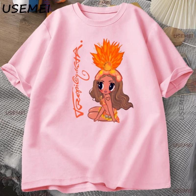 Karol G Tropicoqueta Футболка Латинская Музыка Футболка Смешная Графическая Футболка Хлопок Короткий Рукав Удобная Одежда Уличная Одежда Топы