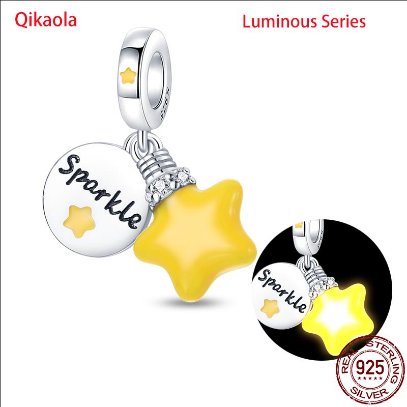 Original 100% sS925 Sterling Silver Luminous Octopus Ocean Series Charms Fit Bracelet DIY Beads Ms Jewelry Gift New In