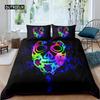 Комплекты постельного белья Sugar Skull King Beauty Kiss Skull, пододеяльник, комплект постельного белья Bohemian Print, черное постельное белье Queen Size