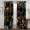 3D Black Gold Dali Texture Curtains European Luxury Home Decor Shading Curtains 2 Panels Living Room Bedroom Window Curtains