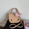 Мультяшная сумка через плечо Hello Kitty для девочек из ПУ-материала с вместительным отделением