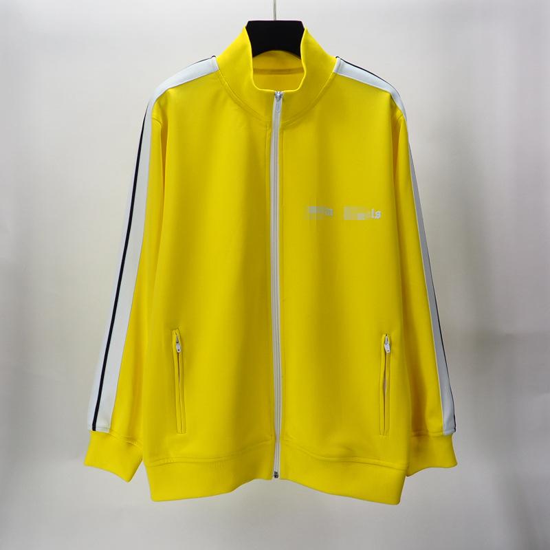 Wholesale cross-border trendy brand palm angel basic black and white striped stand-up collar jacket for men and women loose sports coat