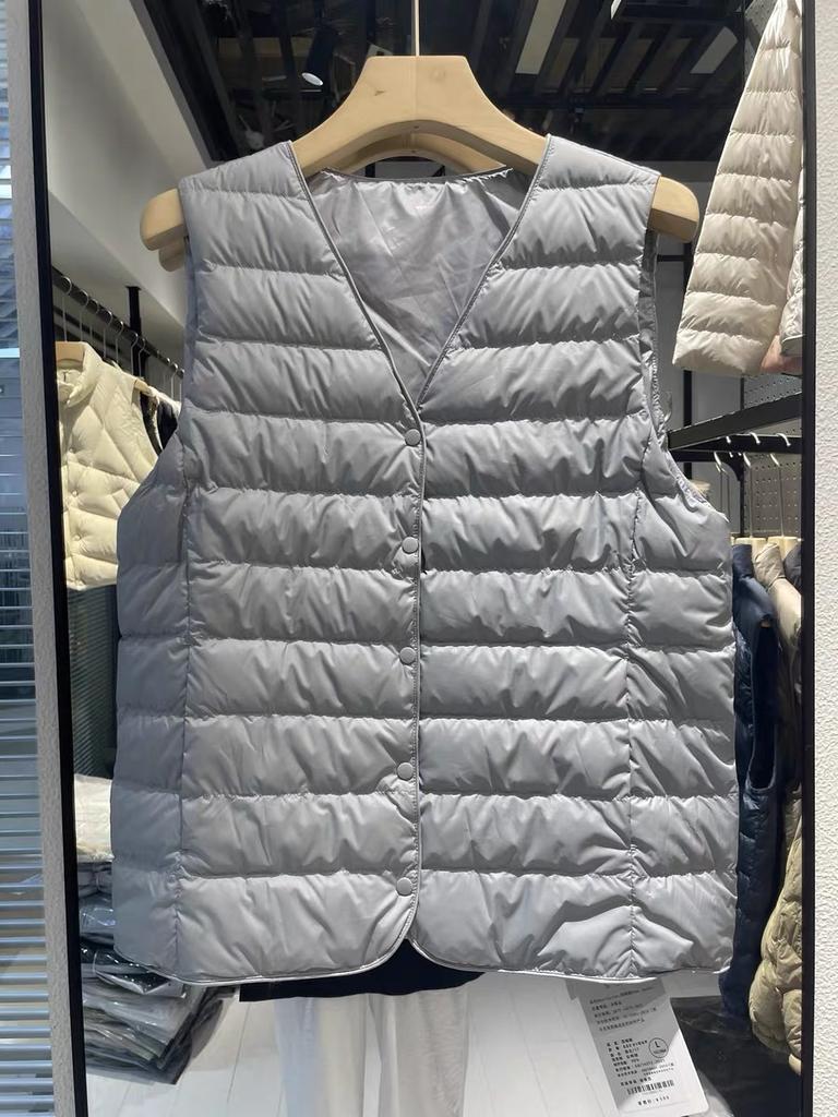 Женский пуховый жилет с подкладкой 90% белый утиный пух короткий жилет утолщенный теплый пуховик