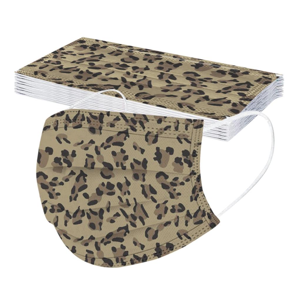 10 шт. трехслойная одноразовая пыленепроницаемая защитная маска с леопардовым принтом для взрослых
