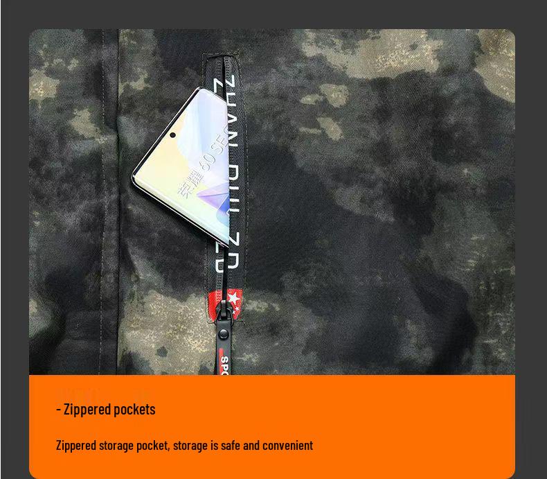 Мужская зимняя камуфляжная водонепроницаемая хлопковая рабочая куртка на флисовой подкладке