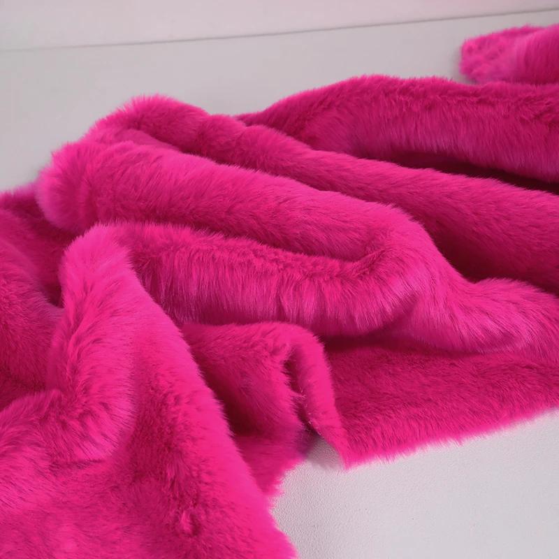 50x180cm Flush Artificial Fur Thickened Imitation Fox Fur Grass Faux Fur Fabric for Counter Decoration Carpet Clothes Scarves