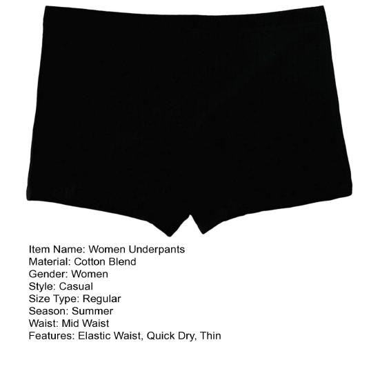 Women Underpants Slim Fit Solid Color Elastic Waistband Mid Waist Good Breathability Lady Boxers Female Daily Underwear
