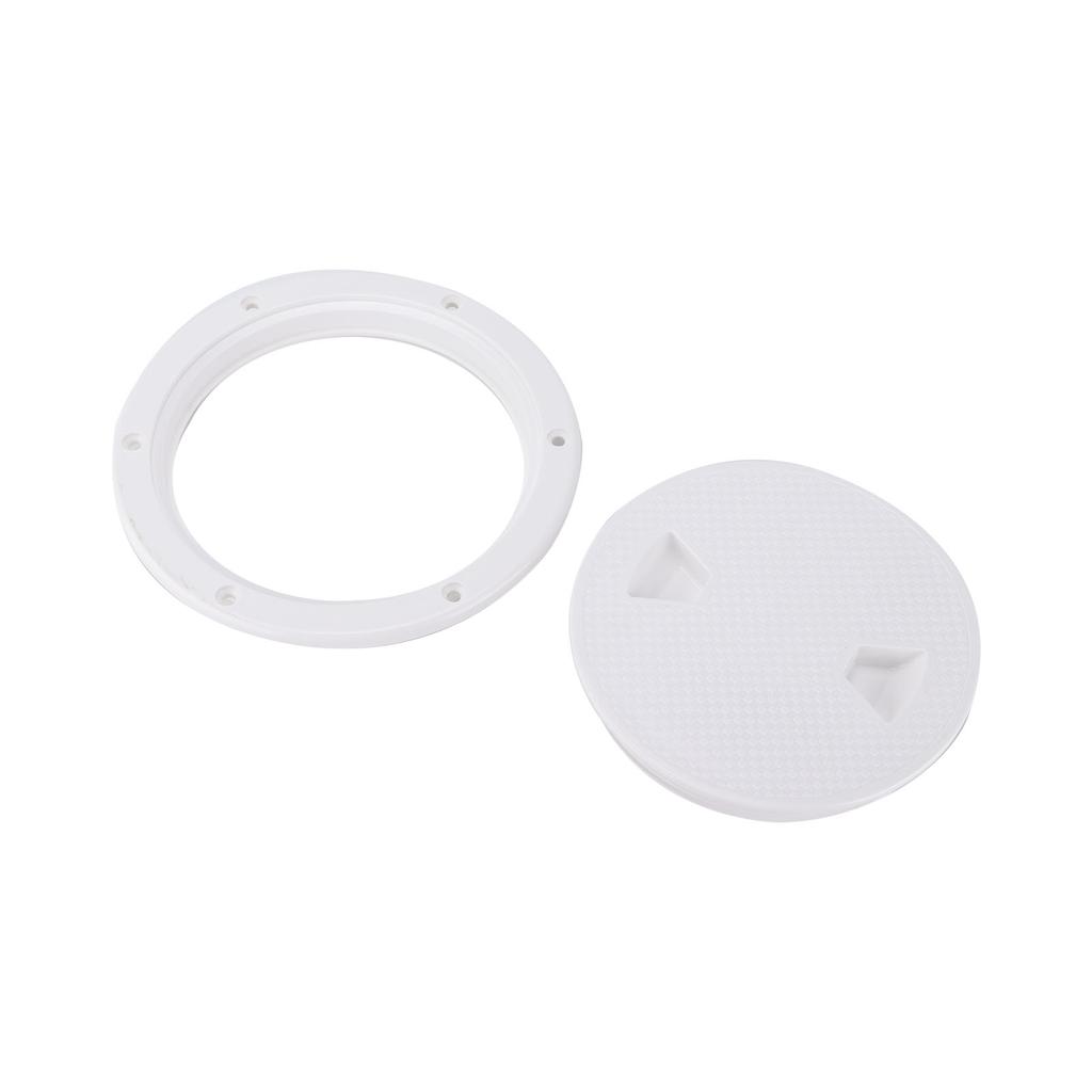 6in Deck Plate Hatch Cover Round White NonSlip Surface Separate Design PreDrilled Holes