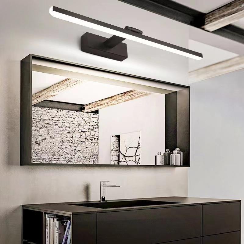 Настольная лампа для макияжа, удлинитель для ванной комнаты, простой дизайн, без перфорации, водонепроницаемый, противотуманный, железный кронштейн, акриловая настенная светодиодная подсветка для зеркала