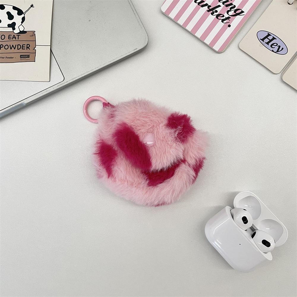 Portable Earphone Storage Bag Snap Button Mini Bluetooth Headset Case Love Heart Coin Purse for Women Girls