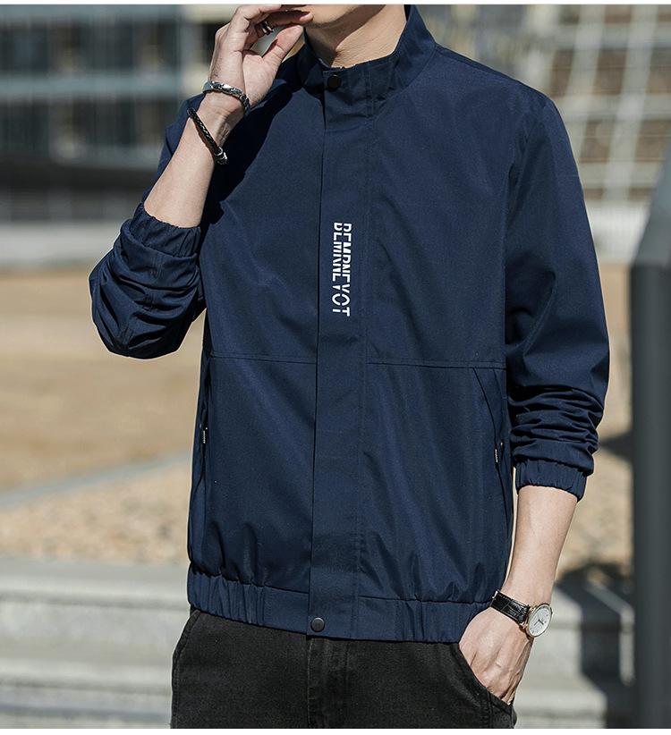 Early Fall Stand-up Collar Jacket Outdoor Casual Trend Men's Jackets Men's Simple Commuting Comfortable Tops