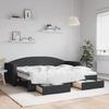 VidaXL Daybed with Trundle and Drawers Black 80x200 Cm Fabric 3197221