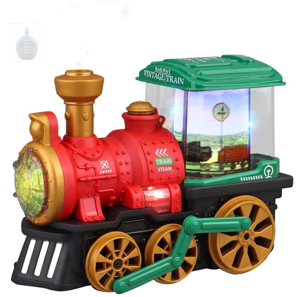 Sounding Spray Train Toy Simulation Steam Educational Toy Creative Electric Steam Train  Gift