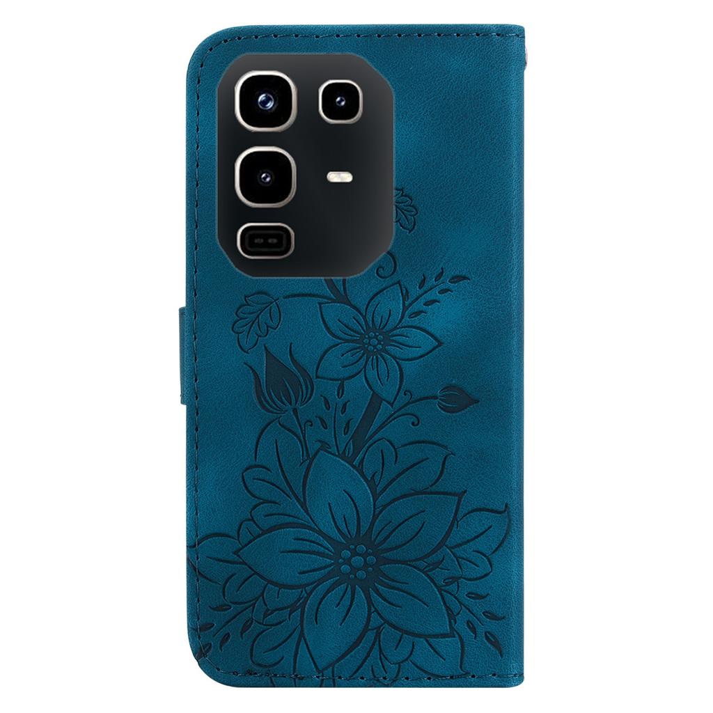 Чехол-подставка для Infinix Note 50 4G/Note 50 Pro 4G, кожаный чехол для телефона с принтом лилии и ремешком на запястье