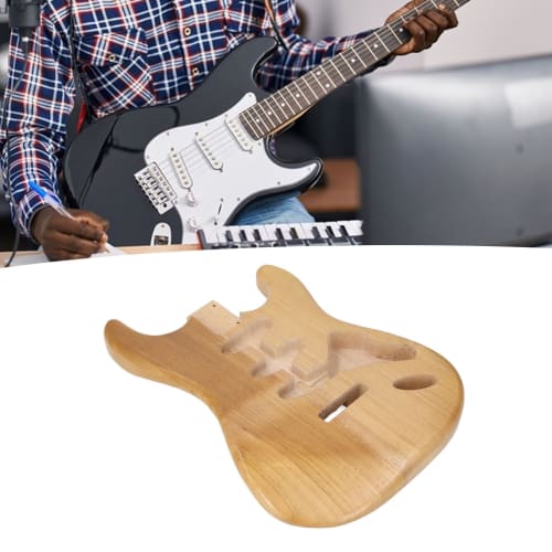 Asixxsix Unfinished Guitar Body, Walnut Wood Electric Guitar Body/Barrel Replacement Part, Unfinished Electric Guitar Body/Barrel, Blank Guitar Barrel
