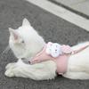 Corduroy Cat Traction Vest Rope with Leash Set Pet Walking Leash Sweet Dog Harness  for Small Dogs
