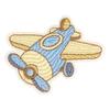 Iron-on Patch - Wooden Toy - Airplane - 4.5cm X 3cm