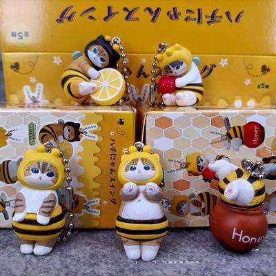 Кавайный Милый Мофусанды Пчела Форма Слепой Бокс Скрученное Яйцо Пчела Кошка Аниме Фигурка Украшение Милая Модель Декор Игрушка Детский Подарок на День Рождения