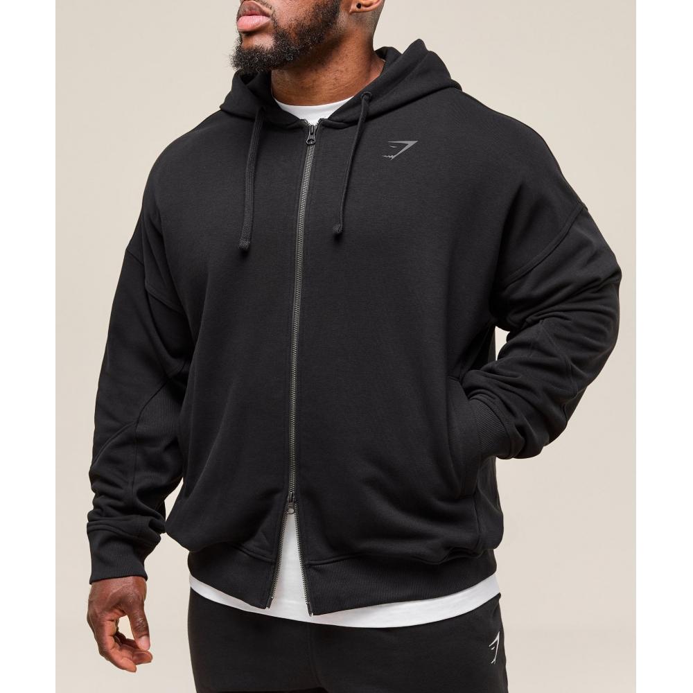 Gymshark Толстовка с капюшоном Power Zip Up, черная A2c9j Bb2j
