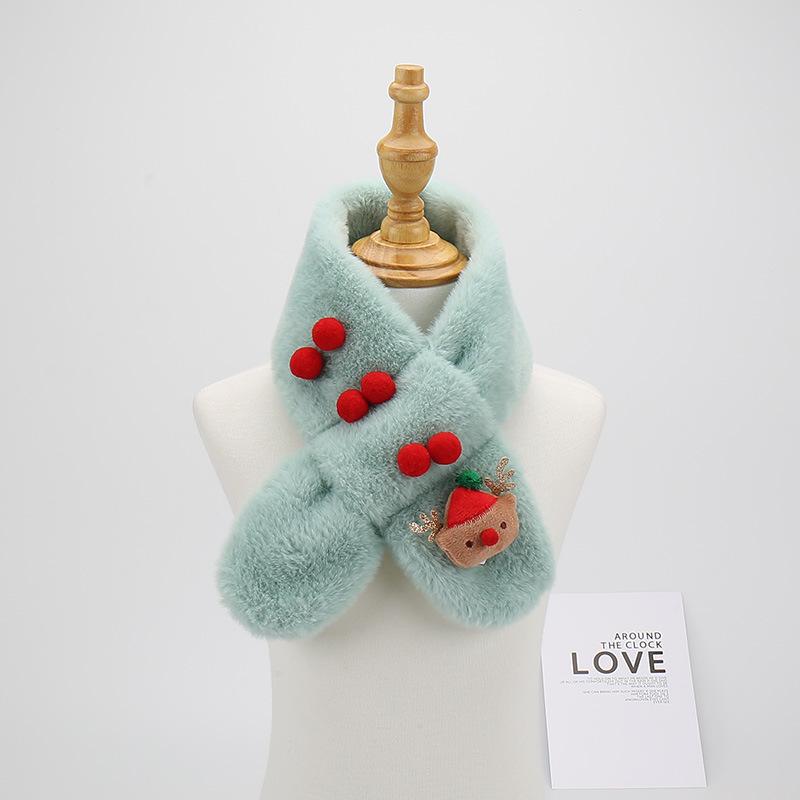 Children's Winter Faux Rabbit Fur Scarf: Cute Plush Neck Warmer for Boys and Girls