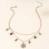 Christmas Bells Snowflake Necklace Clavicle Chain Double Alloy Women's Jewelry Fashion Accessories for Women Creative Gifts