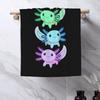 Rainbow Axolotl Soft Face Towel Quick Dry Pool Bath Cotton Towels Breathable
