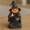 Хэллоуинское украшение Темный юмор Колдовская атмосфера Жуткая статуэтка ведьмы Черная роба Тематика кошек Смола Домашний декор