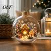 Christmas Party Supplies Favors Glowing Ball Ornaments, 3D LED Lighted Acrylic Hanging Light-up Holiday Keepsakes Balls for Tree Mantel Window,
