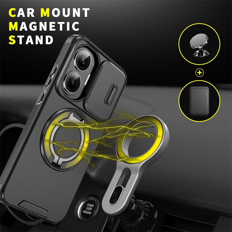 Funda For Xiaomi Poco F7 5G Case Shockproof Armor Magnetic Holder Ring Case For Poko Little F7 F 7 7F PocoF7 Lens Protect Cover
