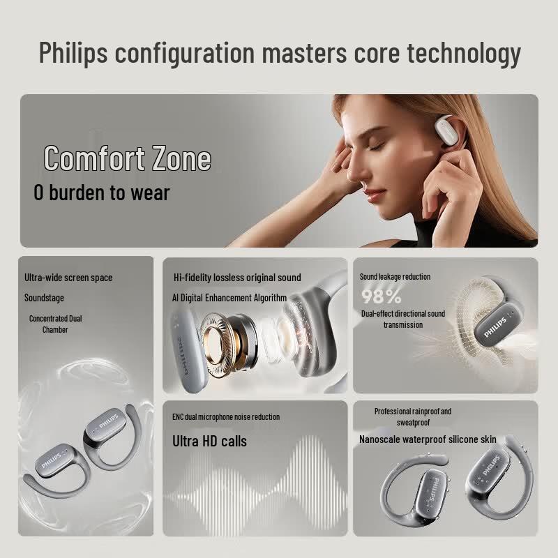 Philips Беспроводные спортивные наушники с костной проводимостью TAT3708