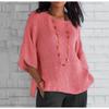 Plus Size Women's New Fashion Seven-point Sleeve Round Neck Shirt Top