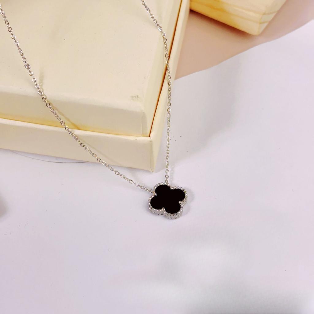 Ожерелье 'Счастливый четырехлистный клевер' 15 мм Двустороннее, не выцветающее, модная бижутерия