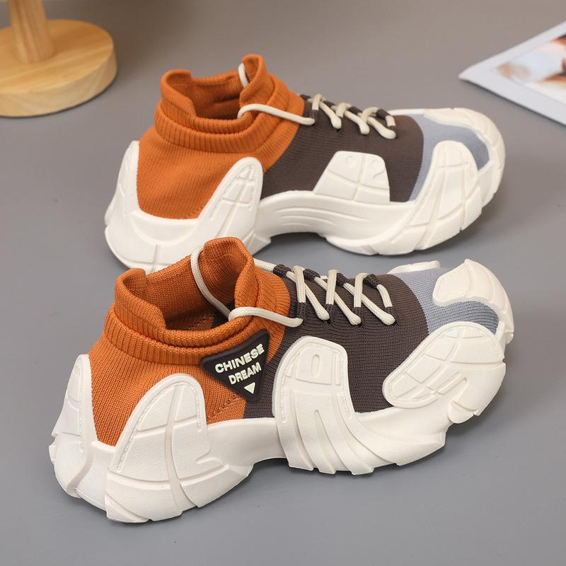 Men's Shoes Platform Lightweight Fly-woven Socks Casual Shoes Teen Fashion Couple Sports Shoes