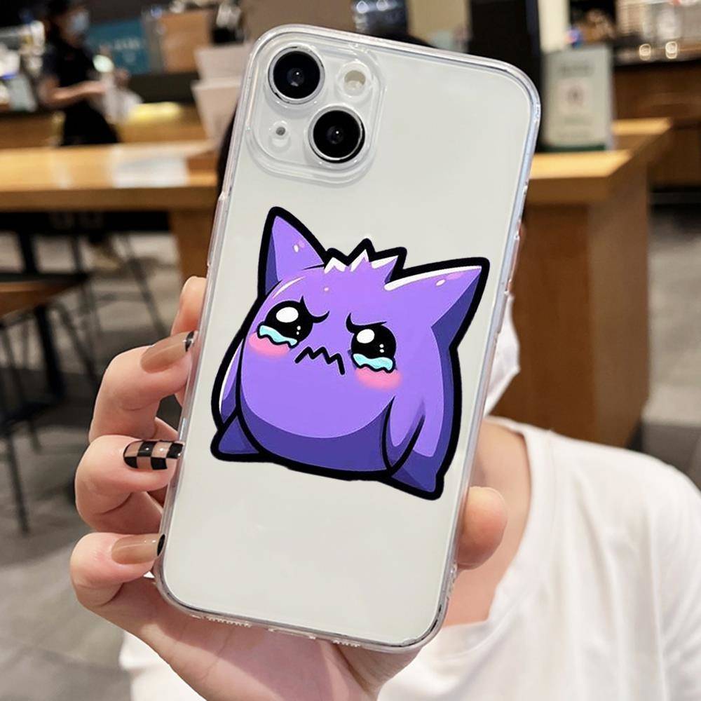 Чехол E-52 Pokemon Gengar для iPhone 7 8 11 12 13 14 15 16 Pro Max Plus Mini Xiaomi Redmi A3 9A 9C 10A 10C 13C Note 9 11 Realme Narzo C30 C55