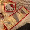 Sanrio Hello Kitty Косметичка Мультяшная Милая Большая Вместимость Складная Хранение Дорожная Сумка Kawaii Портативная Ручная Сумка