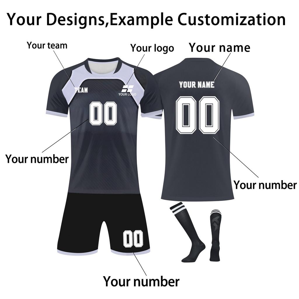 Personalised Shirts Kit Mens Girls With Name Number Custom Football Jerseys For Boys Training Suit