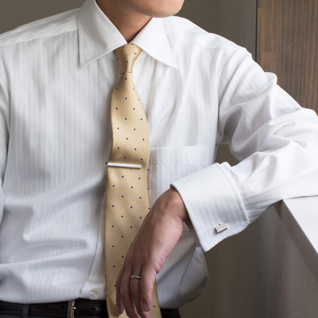 Галстучный зажим Tabarat из латуни с насечкой и зажимами-крокодилами, мужской, Япония, (Серебряный)