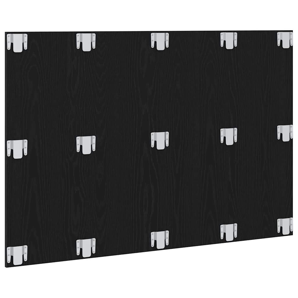 Wall Mounted Bed Headboard in Black Oak Effect Made of Wood Based Material